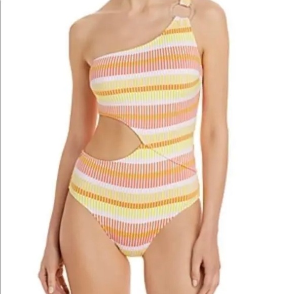 MSRP $188 Solid & Striped Claudia Ribbed Cutout One Piece Size Small - Picture 1 of 1